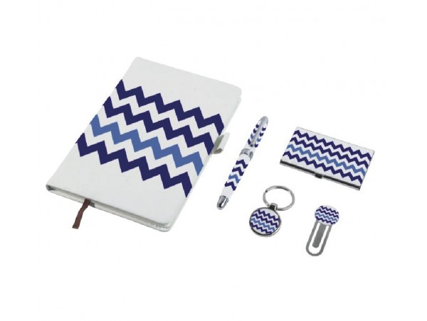5 pcs stationery gift set : notebook , pen , name